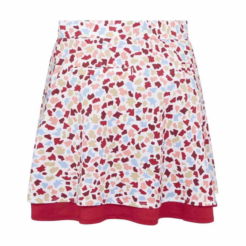 Callaway 17" Mosaic Print Flounce skort, brilliant white