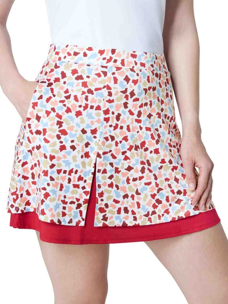 Callaway 17" Mosaic Print Flounce skort, brilliant white