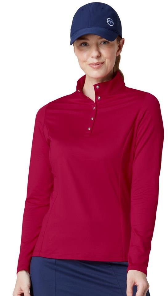 Callaway Thermal Longsleeve Fleece Back dámske polo, persian red