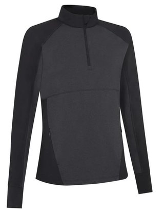 Callaway Lightweight Knit Heathered 1/4 Zip dámske tričko s dlhým rukávom, ebony heather