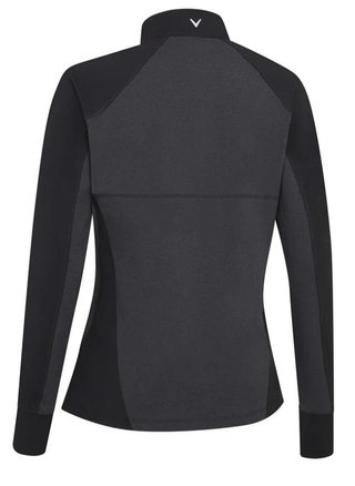 Callaway Lightweight Knit Heathered 1/4 Zip dámske tričko s dlhým rukávom, ebony heather