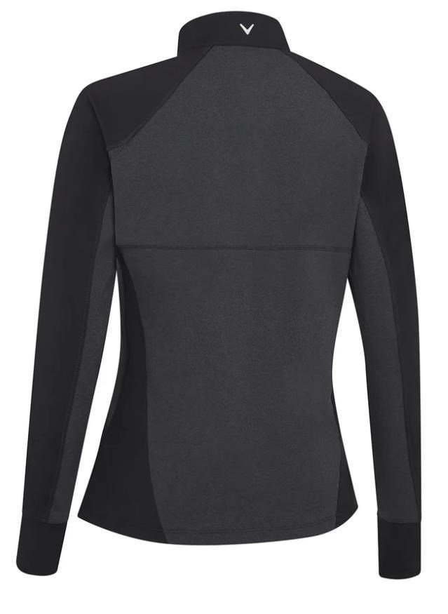 Callaway Lightweight Knit Heathered 1/4 Zip dámske tričko s dlhým rukávom, ebony heather