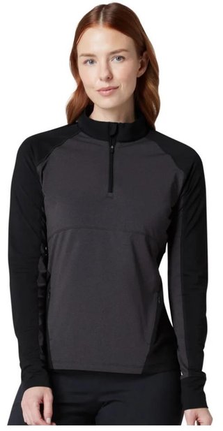 Callaway Lightweight Knit Heathered 1/4 Zip dámske tričko s dlhým rukávom, ebony heather