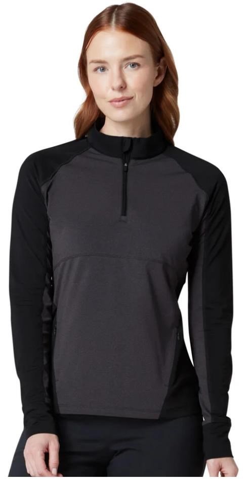Callaway Lightweight Knit Heathered 1/4 Zip dámske tričko s dlhým rukávom, ebony heather