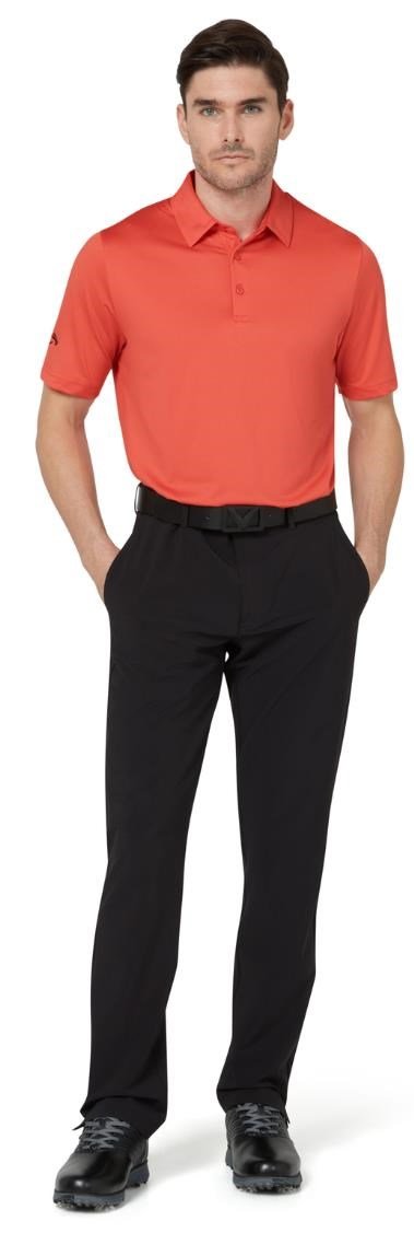 Callaway Swing Tech Tour Fit Solid pánske polo, spiced coral
