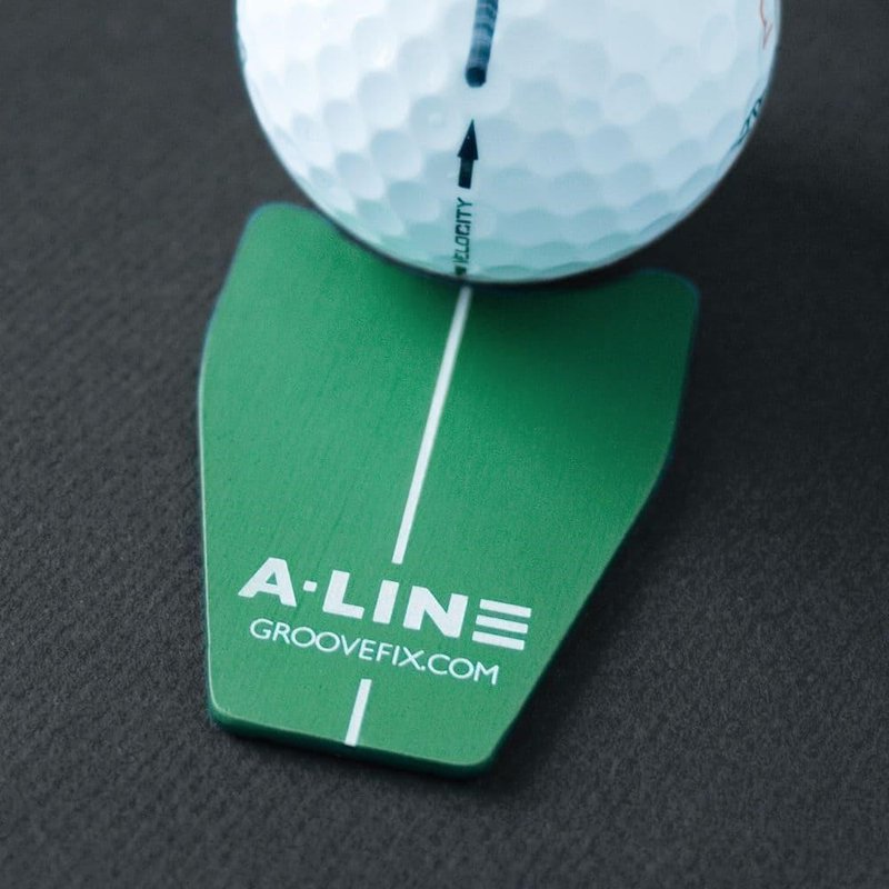 GrooveFix A-Line Ball Marker and Putting Alignment Aid, zelená