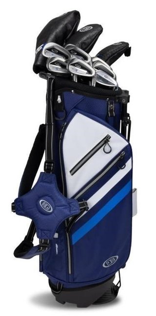 U.S. Kids Golf TS5-57 (145cm) 10-Club juniorský golfový set, grafit + stand bag, tmavomodrá/biela