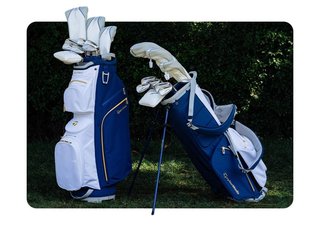 TaylorMade Kalea Gold ladies cart bag 2024, tmavomodrá/biela
