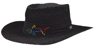 Greg Norman Signature Straw Hat, čierny