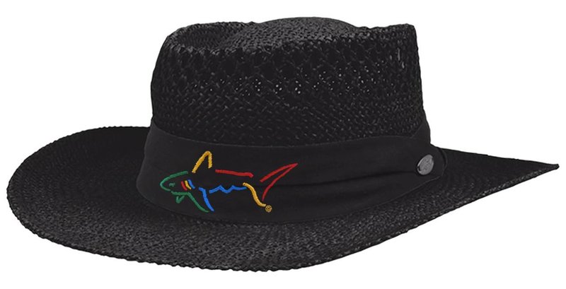 Greg Norman Signature Straw Hat, čierny