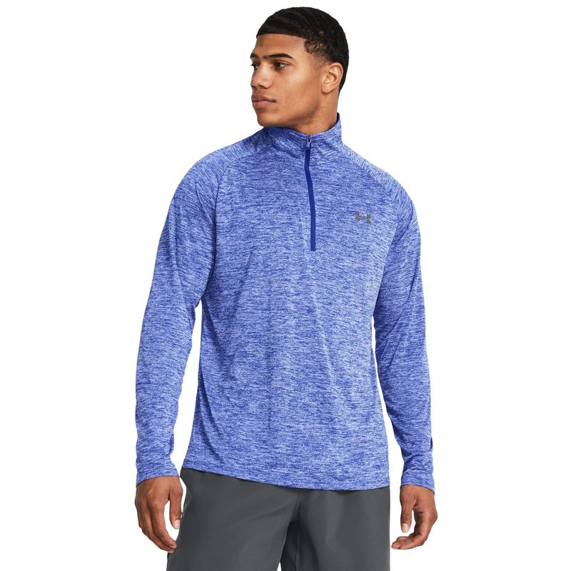 Under Armour Tech 2.0 1/2 Zip pánske tričko s dlhým rukávom, royal white
