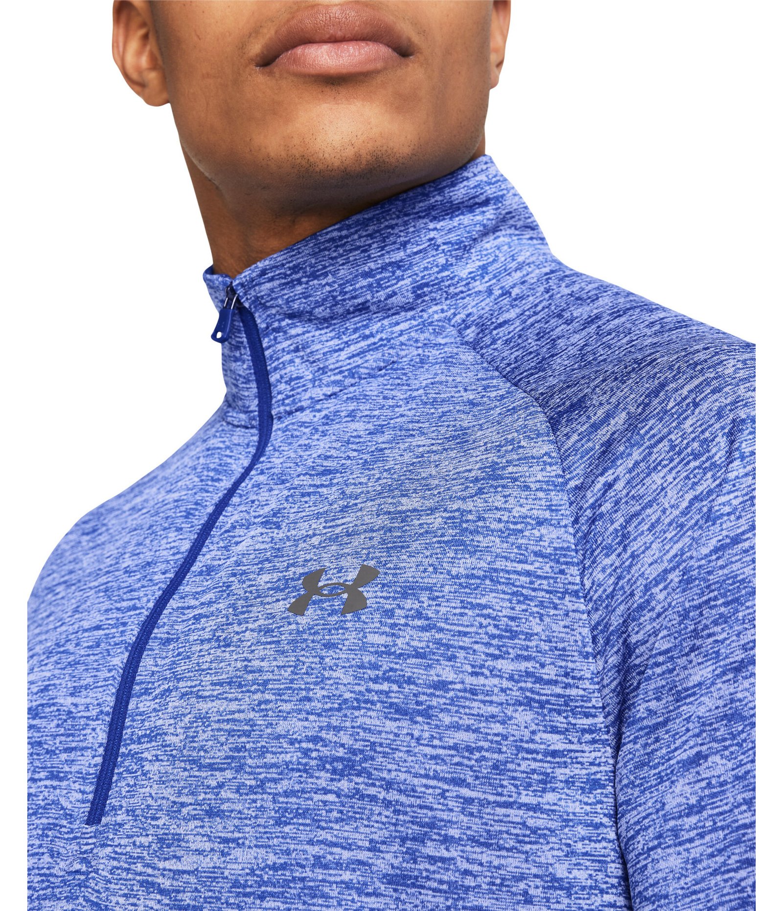 Under Armour Tech 2.0 1/2 Zip pánske tričko s dlhým rukávom, royal white