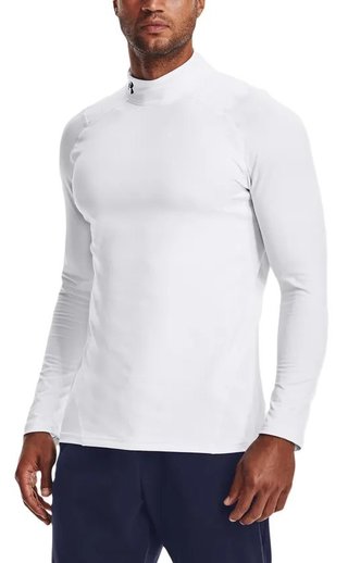 Under Armour CG Armour Fitted Mock pánske tričko, biele