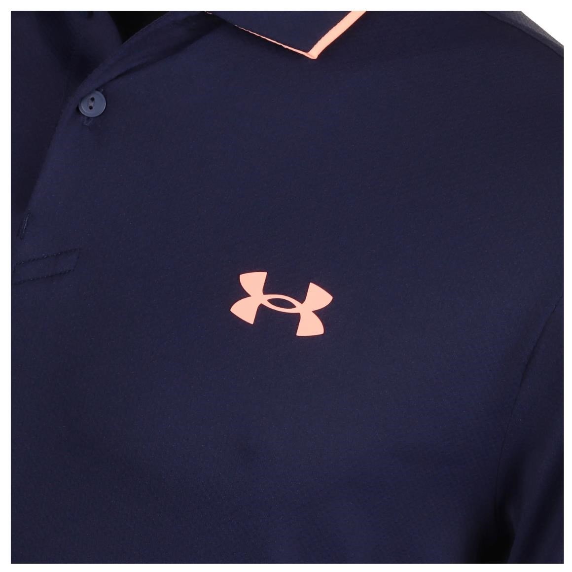 Under Armour Iso-Chill pánske polo, midnight navy/flare orange