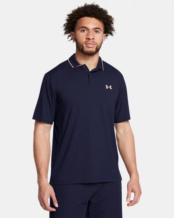 Under Armour Iso-Chill pánske polo, midnight navy/flare orange