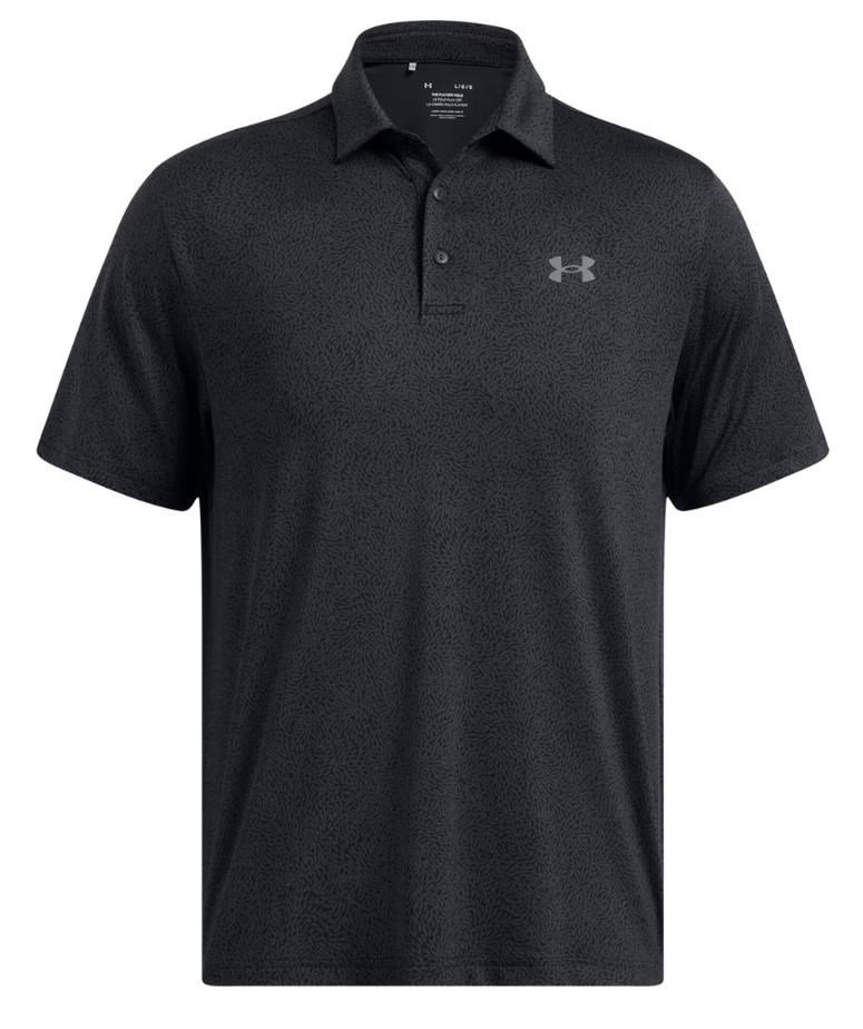 Under Armour Playoff 3.0 Printed pánske polo, čierne/antracitové/castlerock
