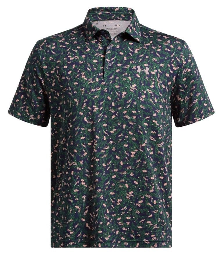 Under Armour Playoff 3.0 Printed pánske polo, midnight navy/forest green/tetra gray