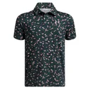 Under Armour Playoff Printed detské polo, midnight navy/forest green