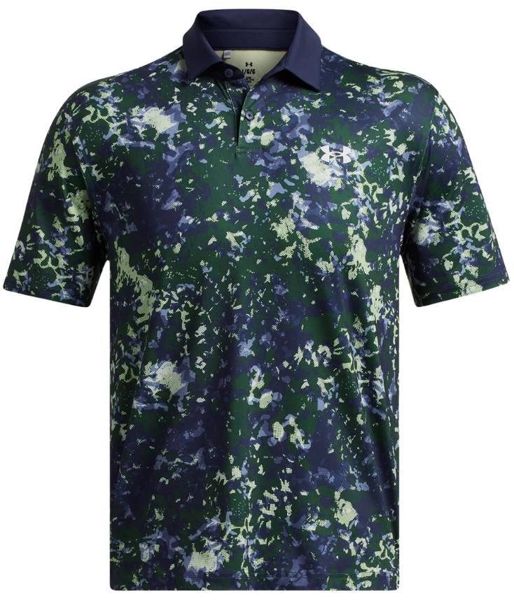 Under Armour T2G Printed pánske polo, retro green/midnight navy