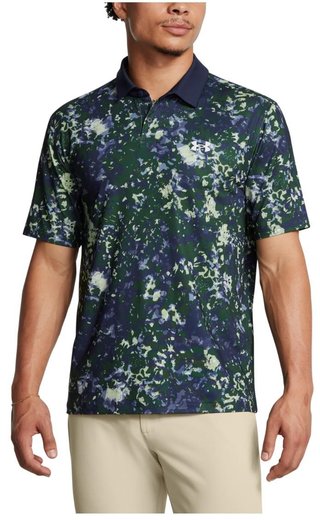 Under Armour T2G Printed pánske polo, retro green/midnight navy