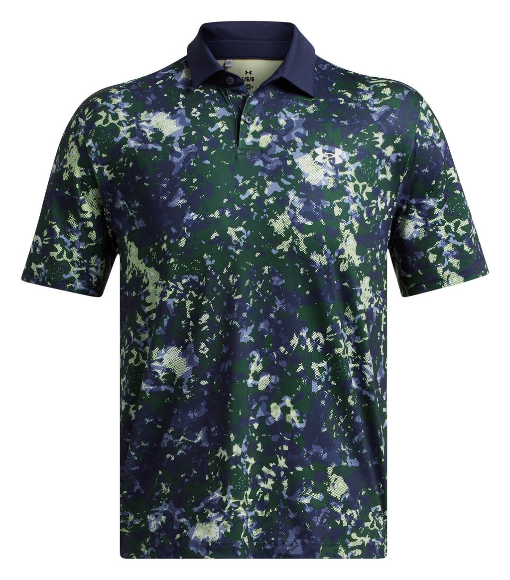Under Armour T2G Printed pánske polo, retro green/midnight navy