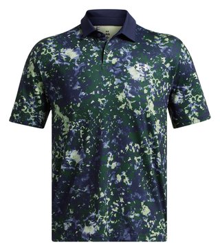 Under Armour T2G Printed pánske polo, retro green/midnight navy