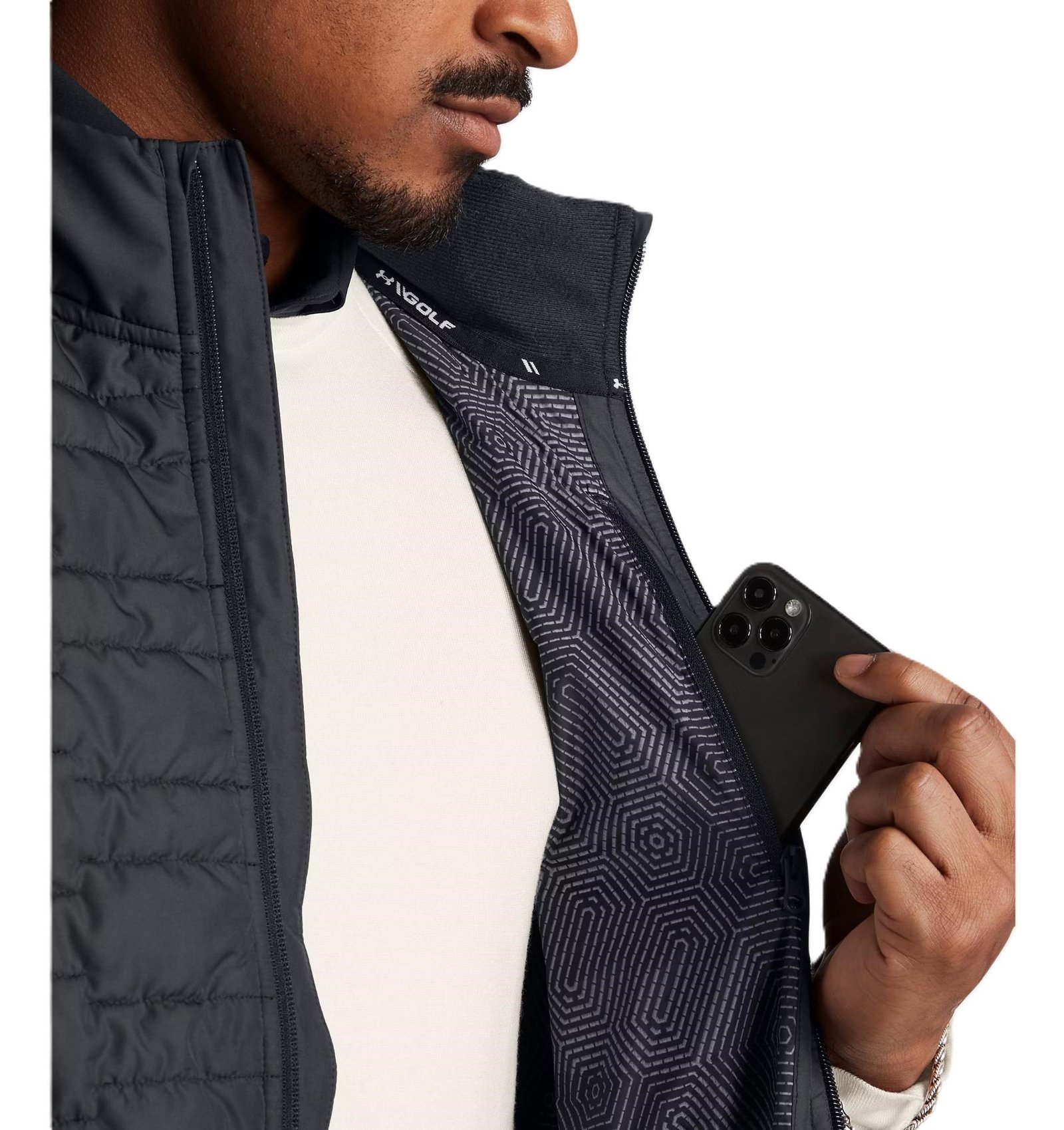 Under Armour Drive Pro Insulated pánska vesta, čierna/metalická strieborná