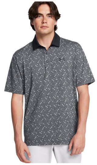 Under Armour Playoff 3.0 Check Jaquard pánske polo, čierno/biele