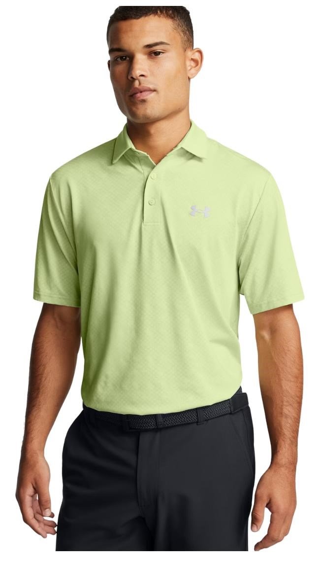 Under Armour Playoff 3.0 Check Jaquard pánske polo, retro green/white/forest green
