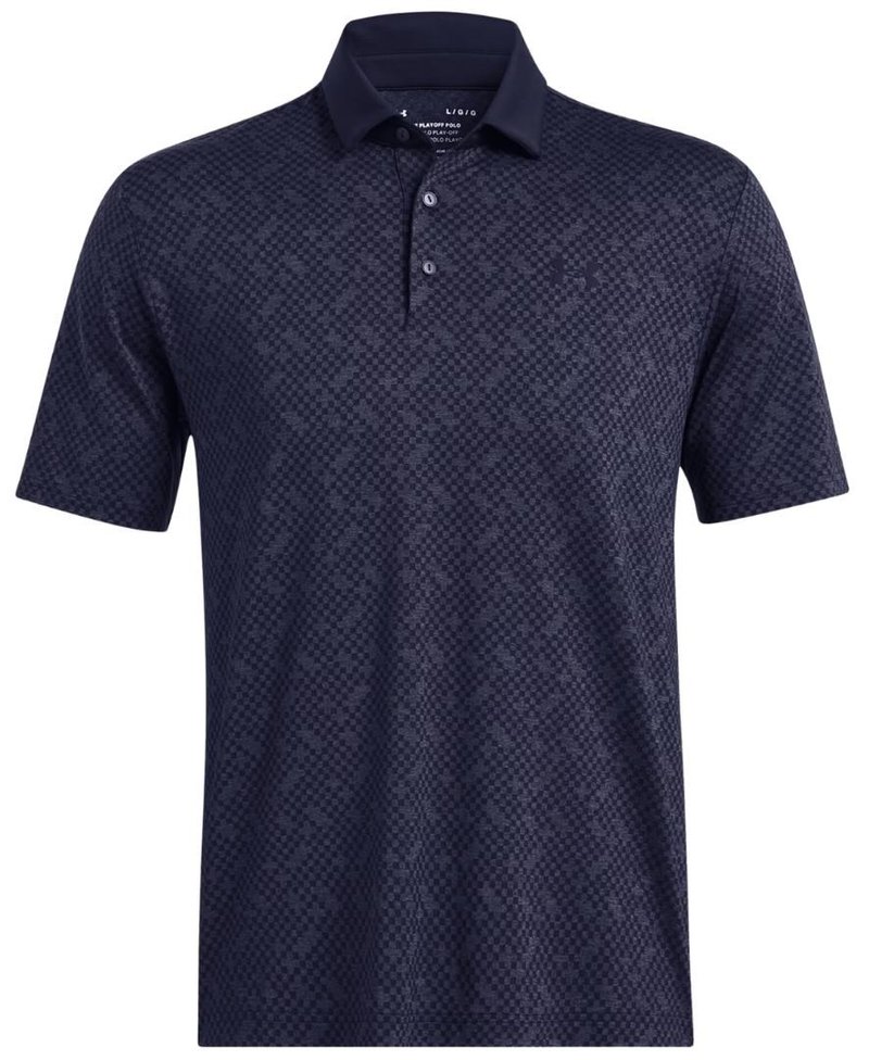 Under Armour Playoff 3.0 Check Jaquard pánske polo, midnight navy