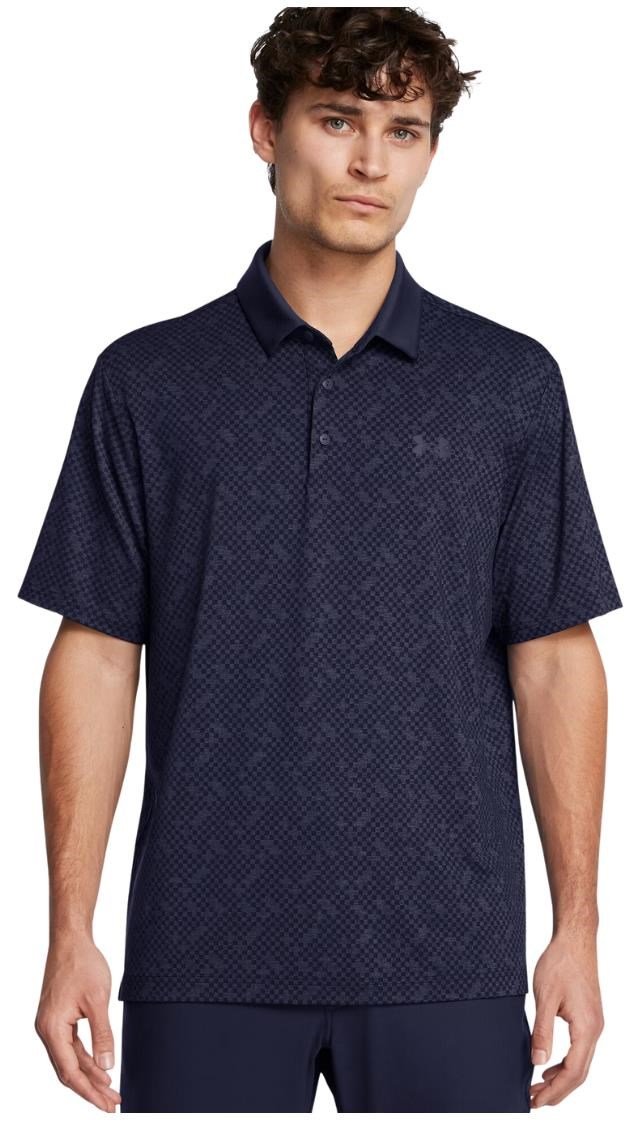 Under Armour Playoff 3.0 Check Jaquard pánske polo, midnight navy