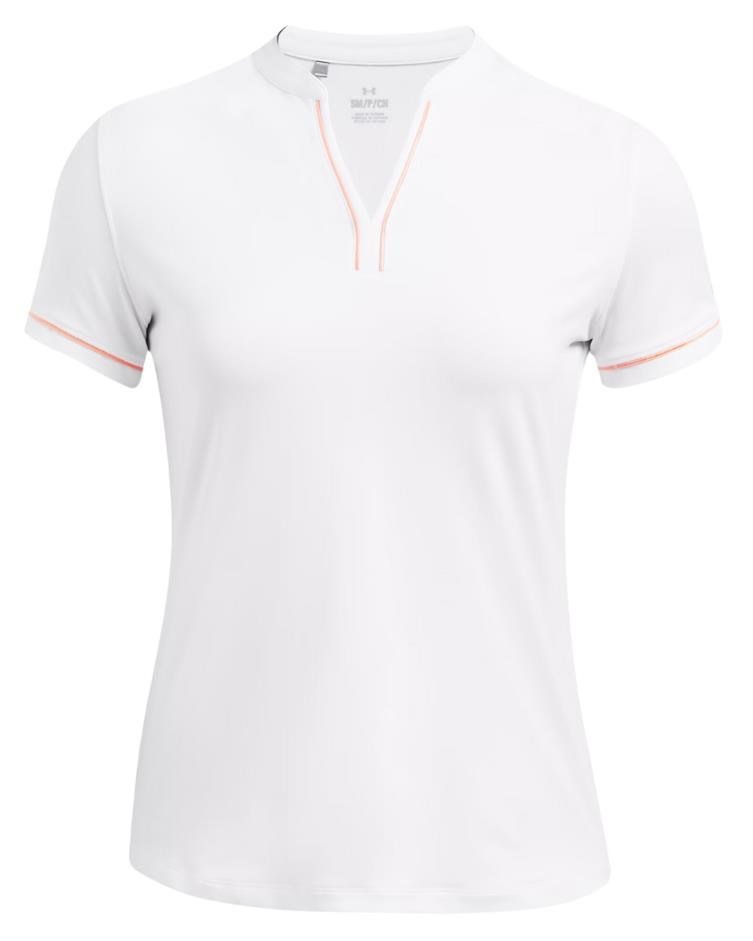 Under Armour Playoff 3.0 Novelty dámske polo, bielo/flarer orange
