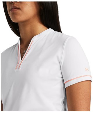 Under Armour Playoff 3.0 Novelty dámske polo, bielo/flarer orange