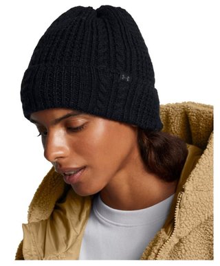 Under Armour Halftime Cable Knit dámska čiapka, čierna