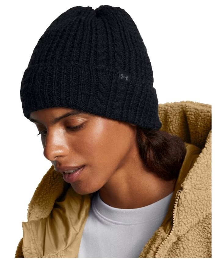 Under Armour Halftime Cable Knit dámska čiapka, čierna