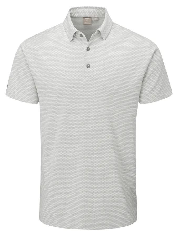 PING Halcyon Honeycomb pánske polo, silver multi