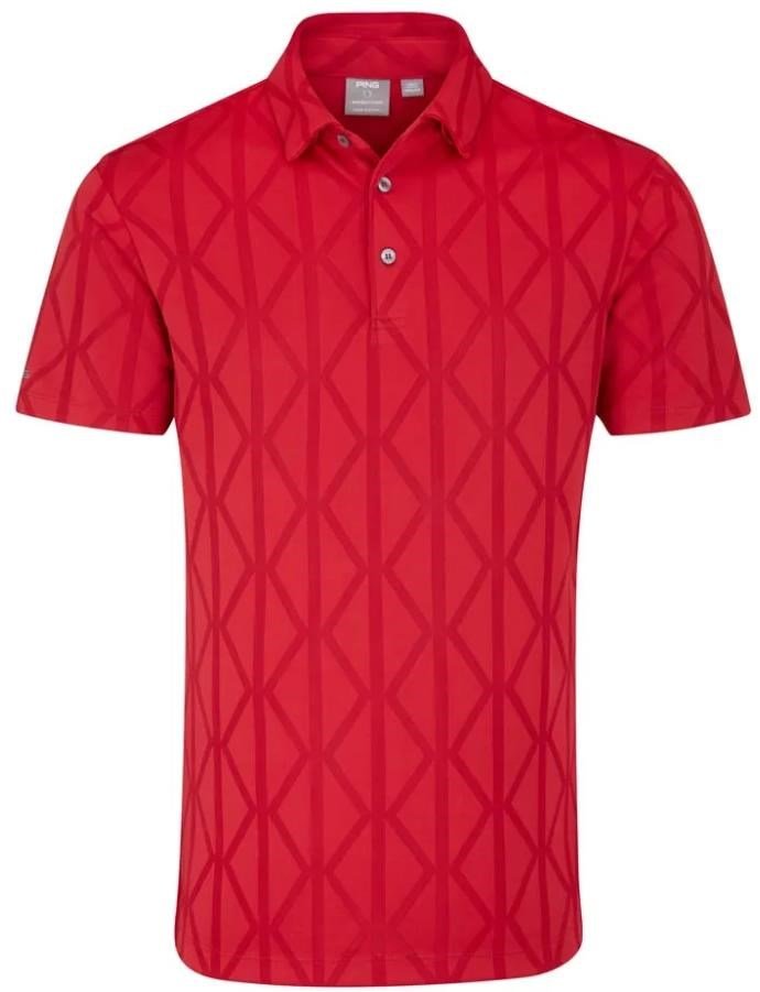PING Lenny Jacquard pánske polo, rich red