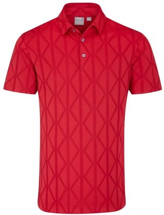 PING Lenny Jacquard pánske polo, rich red