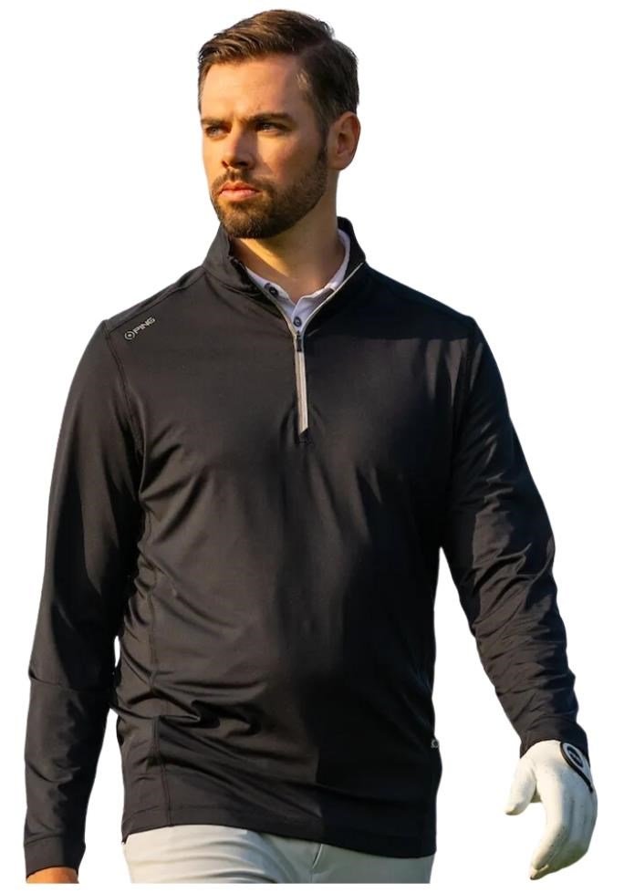 PING Latham Half Zip pánsky midlayer, čierny