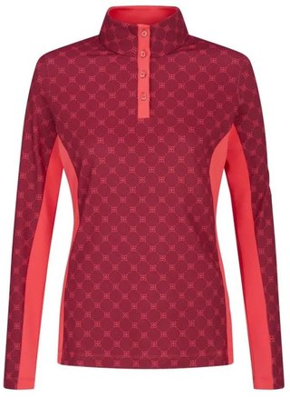PING Lolette Printed dámske polo s dlhým rukávom 2024, tibetan red multi/cayenne