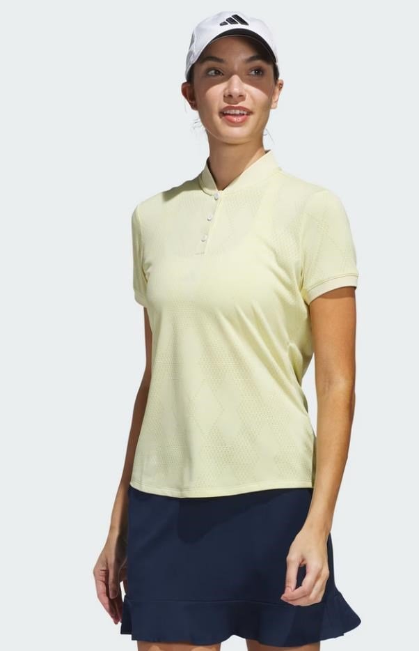 Adidas Ultimate365 Diamond Jacquard dámske polo, powder yellow