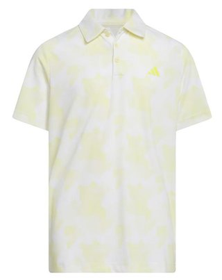 Adidas Printed Scripted detské polo, bielo/práškovo žlté