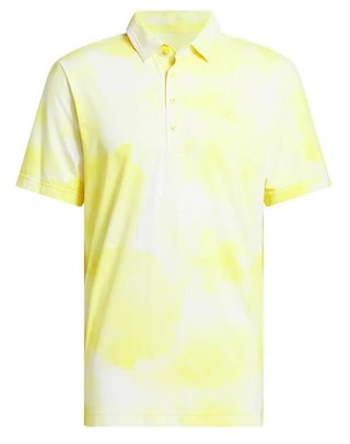 Adidas Ultimate365 Tour Printed pánske polo, bielo/práškovo žlté