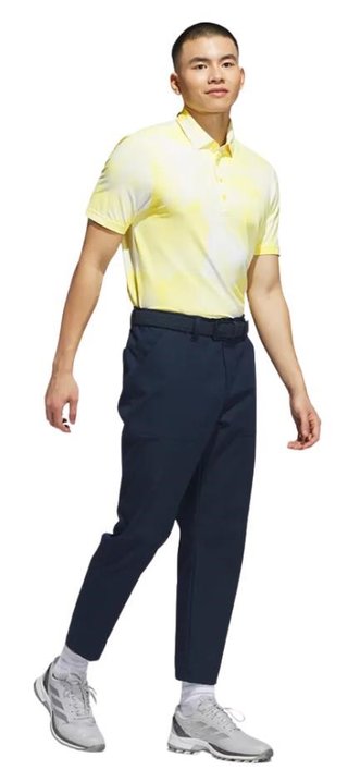 Adidas Ultimate365 Tour Printed pánske polo, bielo/práškovo žlté