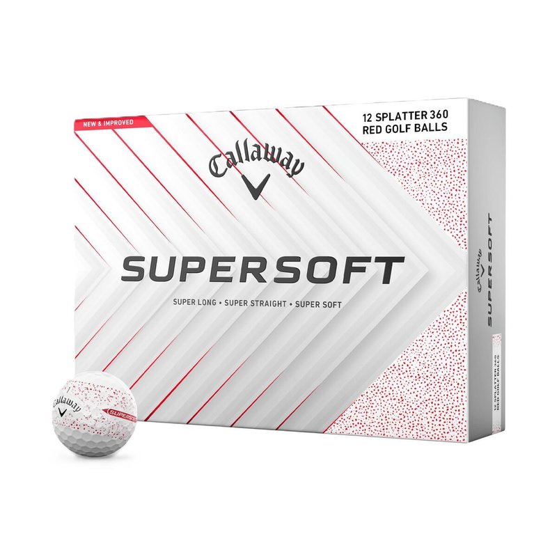 Callaway Supersoft Splatter 360 Red golfové loptičky