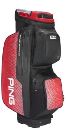 PING Pioneer Monsoon cart bag, čierno/červený
