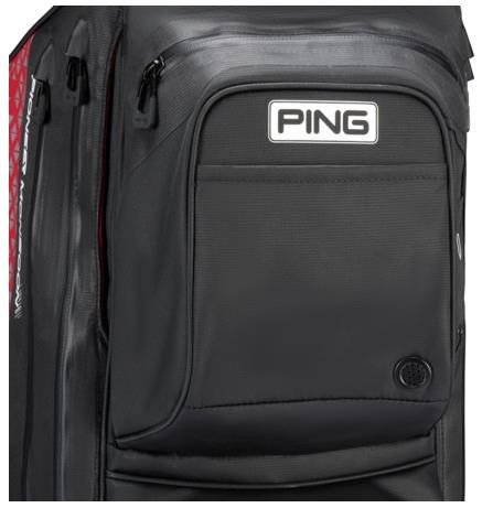 PING Pioneer Monsoon cart bag, čierno/červený