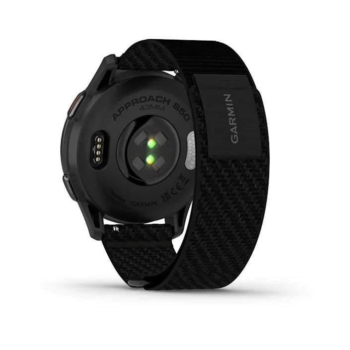 Garmin Approach S50 GPS hodinky, čierny nylón/strieborný hliník