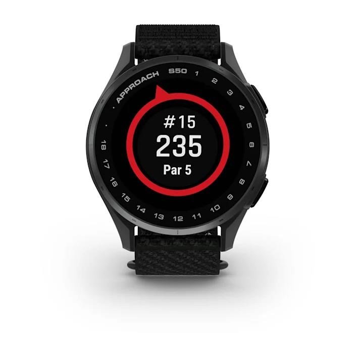 Garmin Approach S50 GPS hodinky, čierny nylón/strieborný hliník