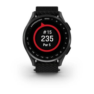 Garmin Approach S50 GPS hodinky, čierny nylón/strieborný hliník